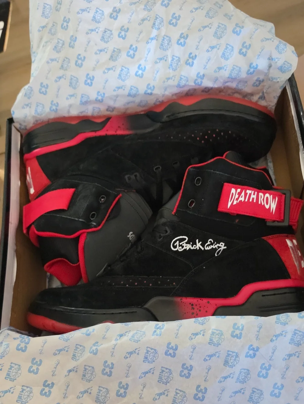 Death Row Black & Red High-Top Basketball Shoes